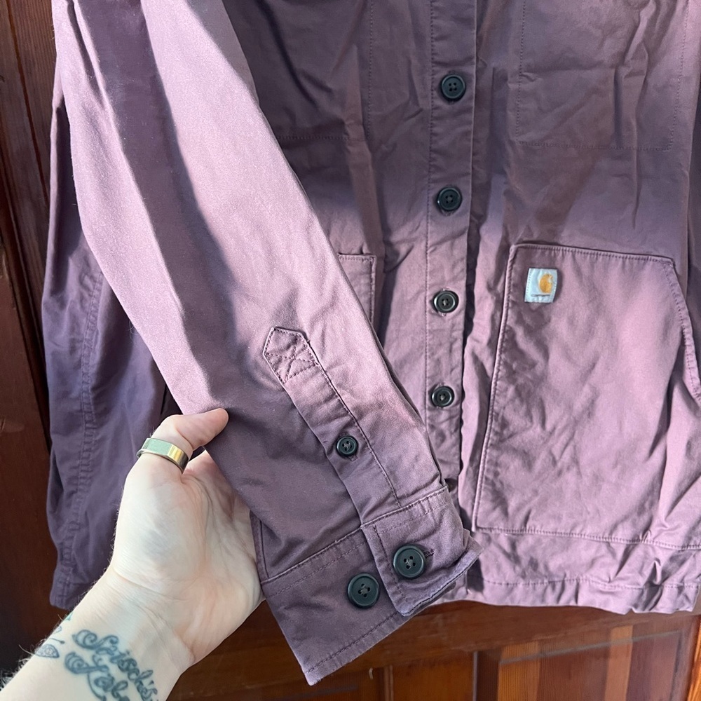 Carhartt Rugged Flex Utility Shirt Jacket – XXL Loose Fit – Mauve / Dusty Plum - Picture 6 of 8
